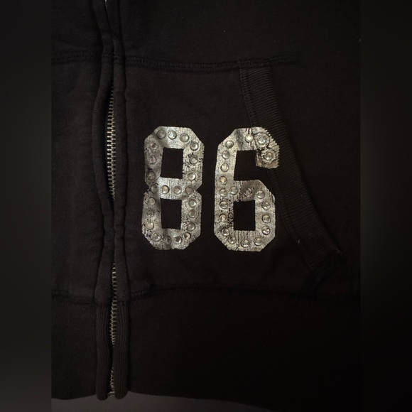 ❌SOLD❌ VS PINK VTG Y2K FULL ZIP HOODIE SWEATSHIRT 86 DOG LOGO RHINESTONES BLING - Picture 4 of 6